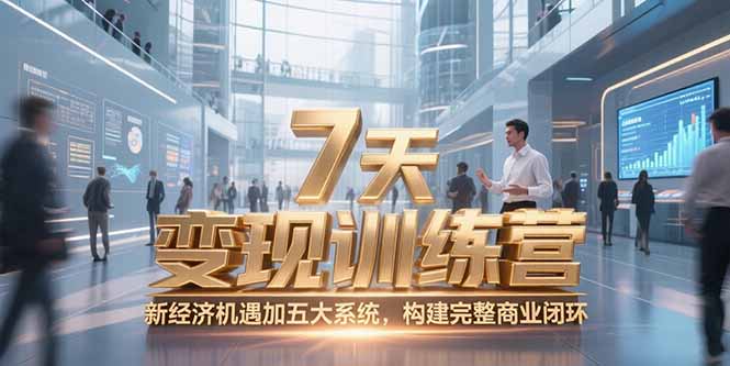 7天咨询师变现训练营，新经济机遇加五大系统，构建完整商业闭环-梦清研习社