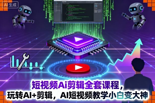 短视频Ai剪辑全套课程，玩转AI+剪辑，AI短视频教学小白变大神-梦清研习社