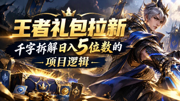 王者游戏礼包拉新_千字拆解日入5位数的项目逻辑-梦清研习社