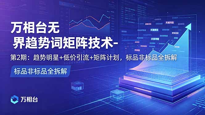 万相台无界趋势词矩阵技术-第2期：趋势明星+低价引流+矩阵计划，标品非标品全拆解-梦清研习社