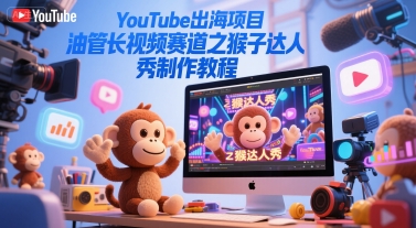 YouTube出海项目,油管长视频赛道之猴子达人秀制作教程-梦清研习社