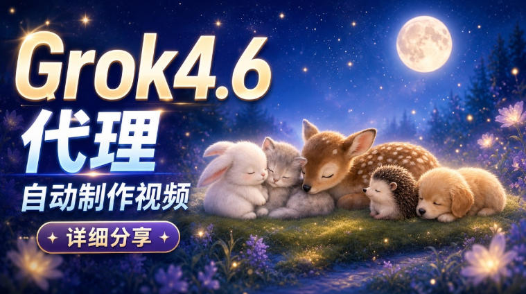 Grok 4.6代理自动制作视频！从提示词到成片全流程详细分享｜AI Agent实操分享-梦清研习社