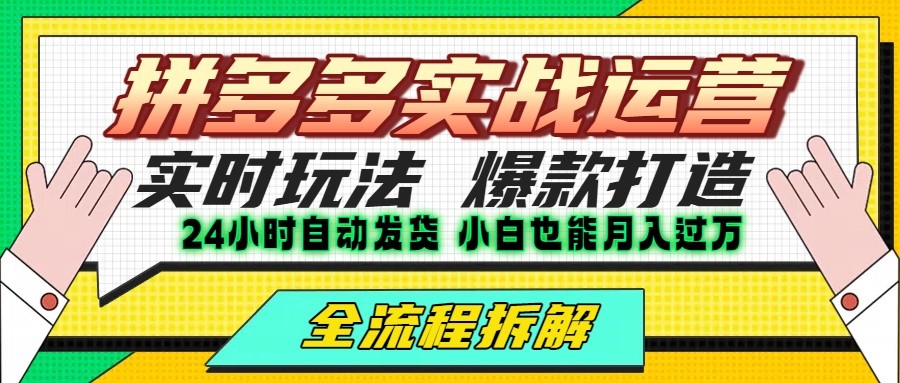 拼多多最新实战运营高投产：长久稳定项目，单店利润一天三位数-梦清研习社