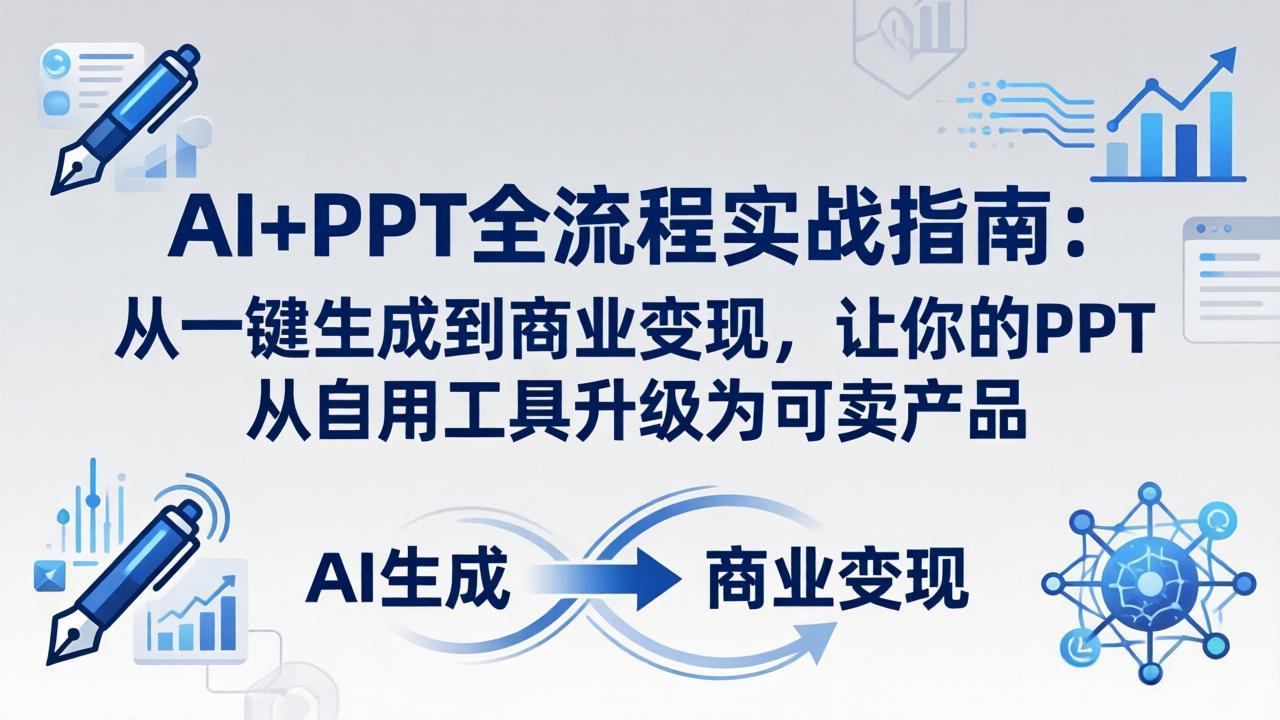 AI+PPT全流程实战指南-更新4月21：从一键生成到商业变现，让你的PPT从自用工具升级为可卖产品-梦清研习社