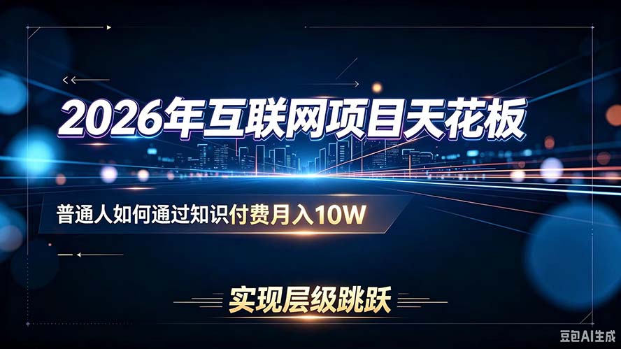 2026年互联网项目天花板：普通人如何通过知识付费月入10W，实现层级跳跃-梦清研习社