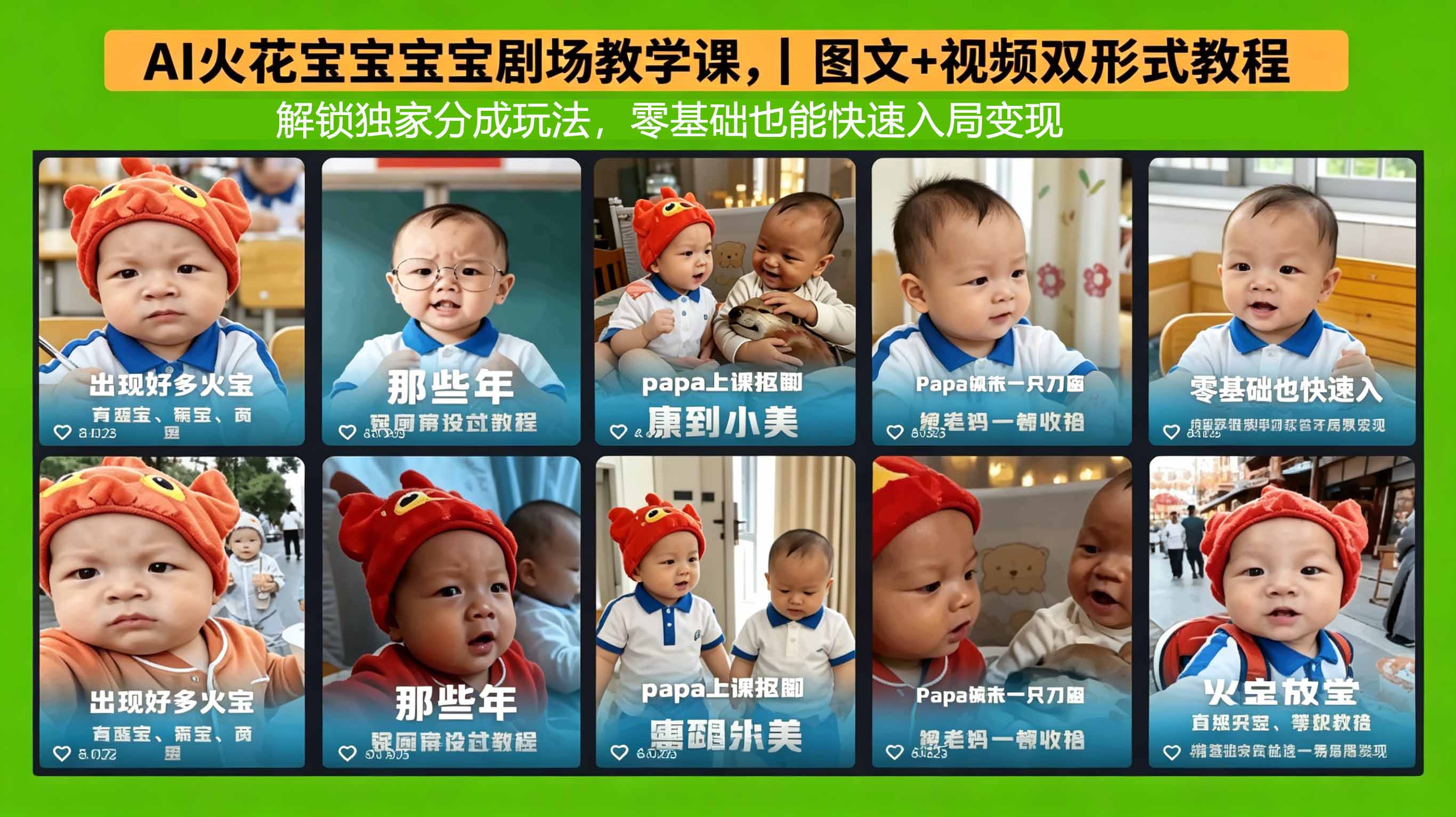 AI火花宝宝宝宝剧场教学课，图文+视频双形式教程，解锁独家分成玩法，零基础也能快速入局变现-梦清研习社