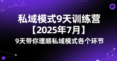 私域模式9天训练营【2025年7月】​9天带你理顺私域模式各个环节-梦清研习社