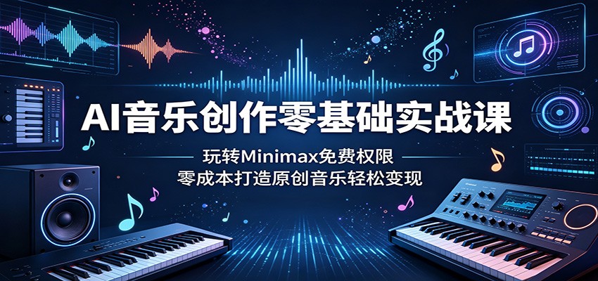 AI音乐创作零基础实战课：玩转Minimax免费权限，零成本打造原创音乐轻松变现-梦清研习社