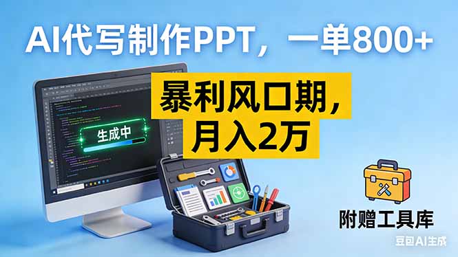 AI代写制作PPT，一单800+， 暴利风口期，月入2万【附工具】-梦清研习社