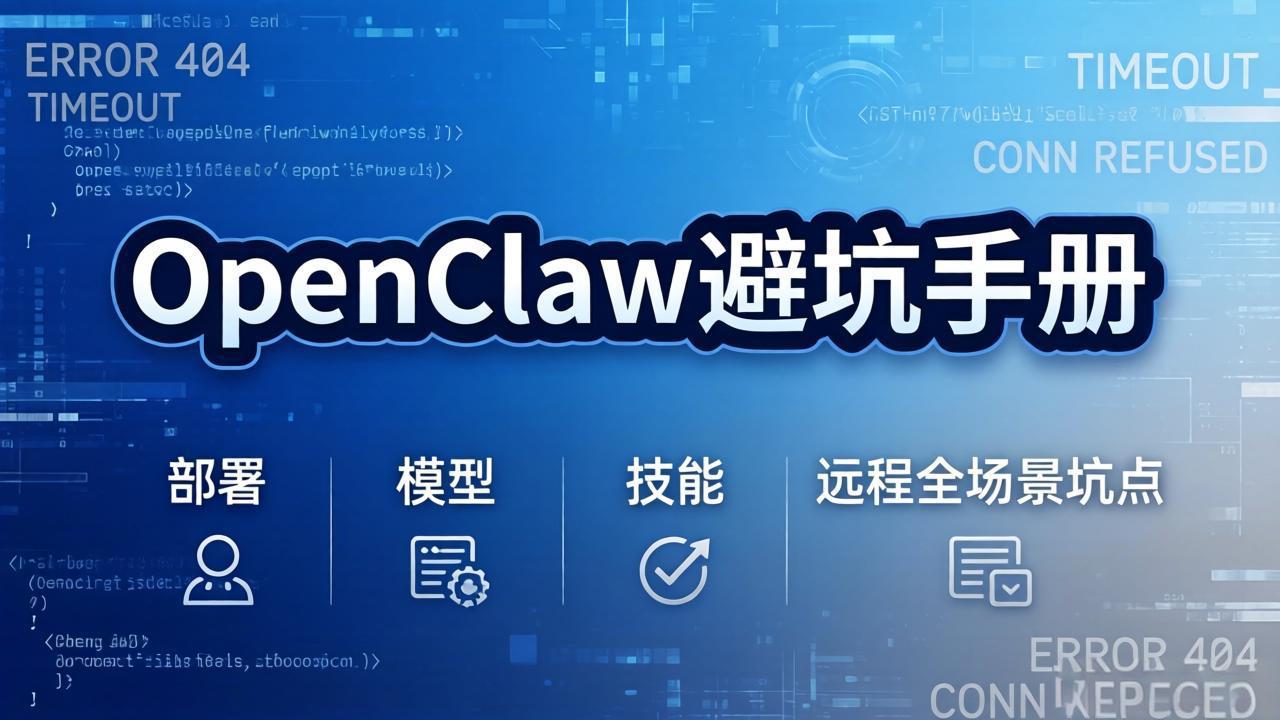 OpenClaw避坑手册：部署+模型+技能+远程全场景坑点，一次性给你说全，少走弯路-梦清研习社