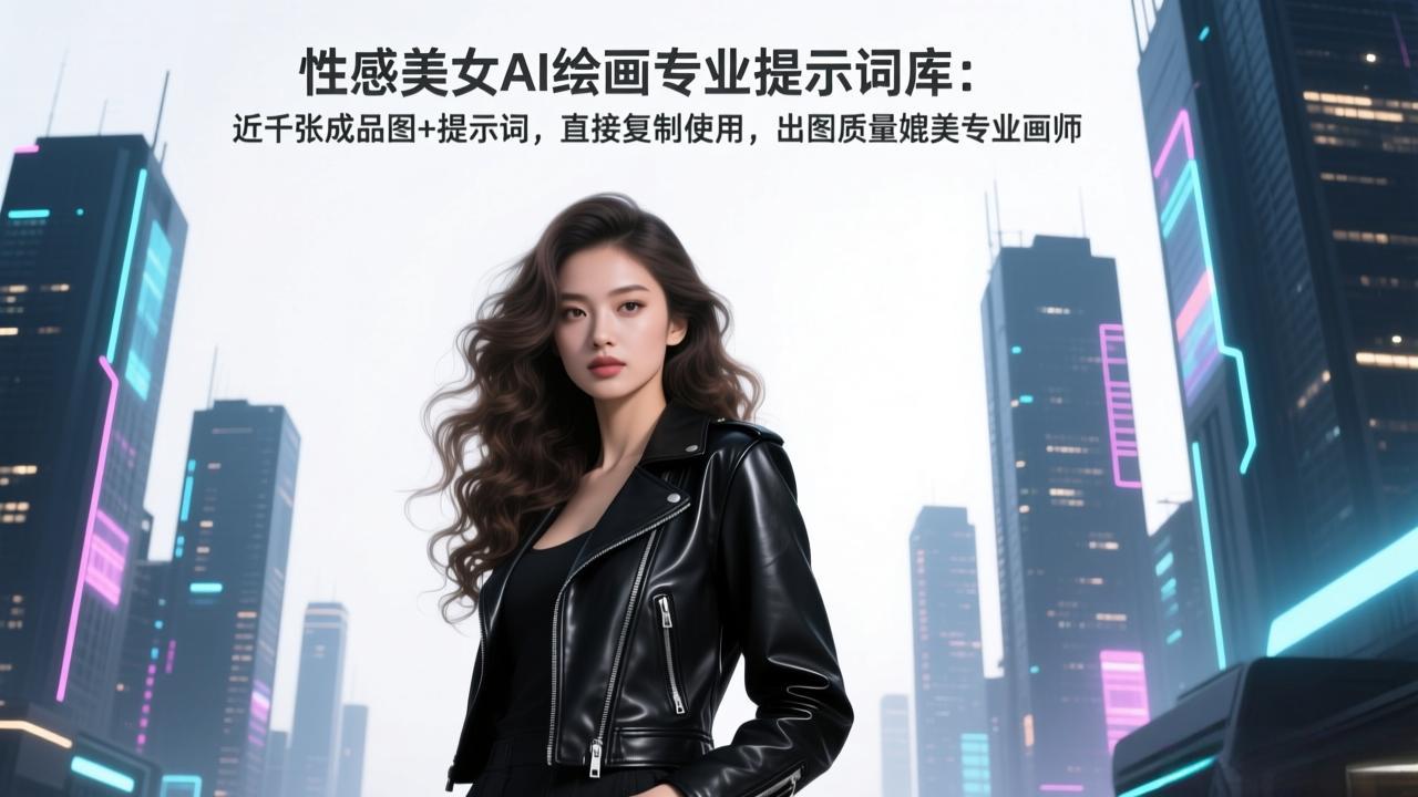 性感美女AI绘画专业提示词库:近千张成品图+提示词,直接复制使用,出图质量媲美专业画师-梦清研习社