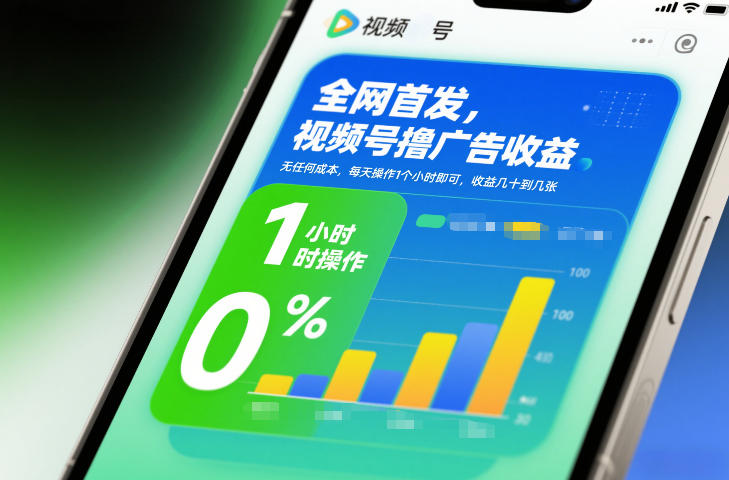 全网首发,视频号撸广告收益,无任何成本,每天操作1个小时即可,收益几十到几张-梦清研习社