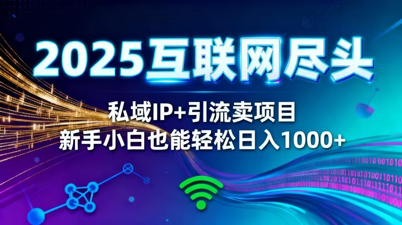 2025网创尽头王炸项目!私域 IP + 精准引流,新手小白在家躺赚日入 1000+-梦清研习社