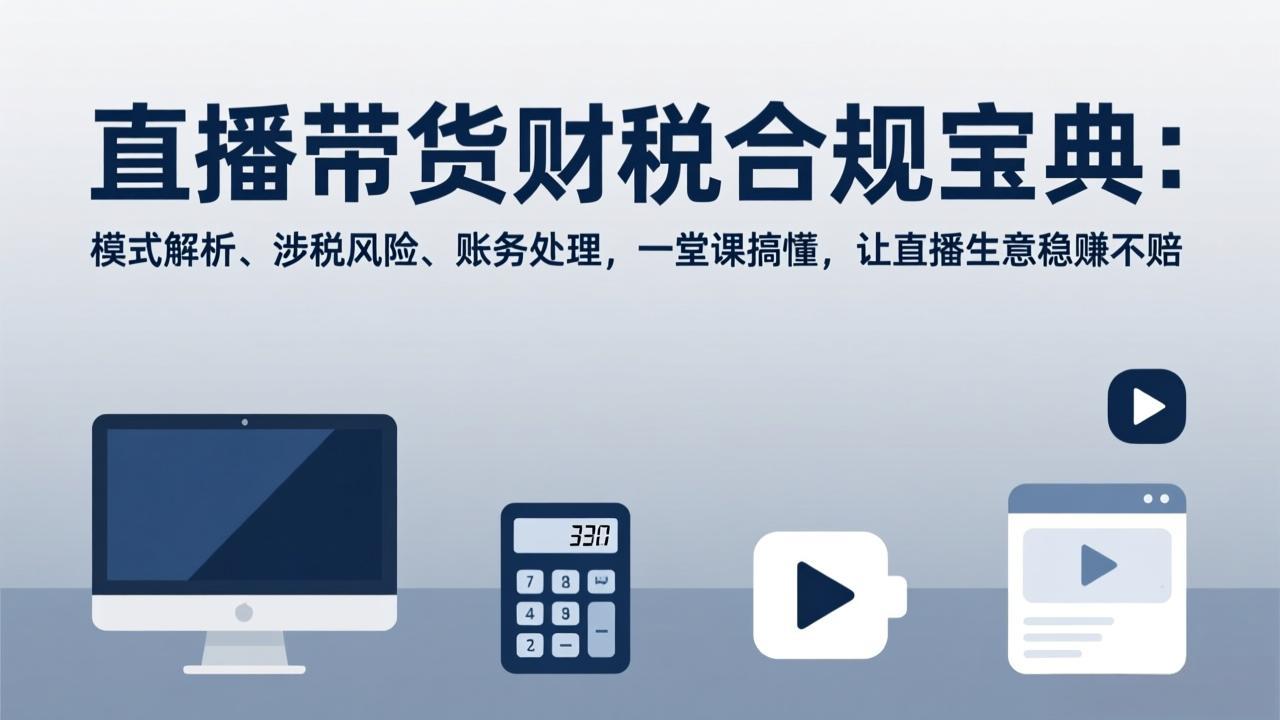 直播带货财税合规宝典：模式解析、涉税风险、账务处理，一堂课搞懂，让直播生意稳赚不赔-梦清研习社