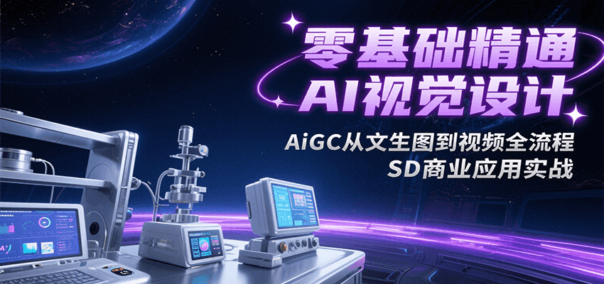 零基础精通AI视觉设计,AiGC从文生图到视频全流程,SD商业应用实战-梦清研习社