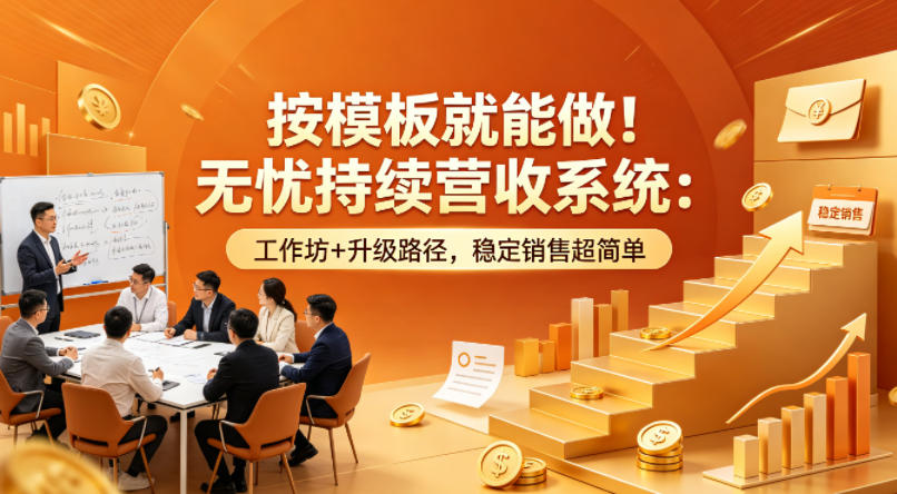 按模板就能做！无忧持续营收系统：工作坊+升级路径，稳定销售超简单【原创双语字幕】-梦清研习社