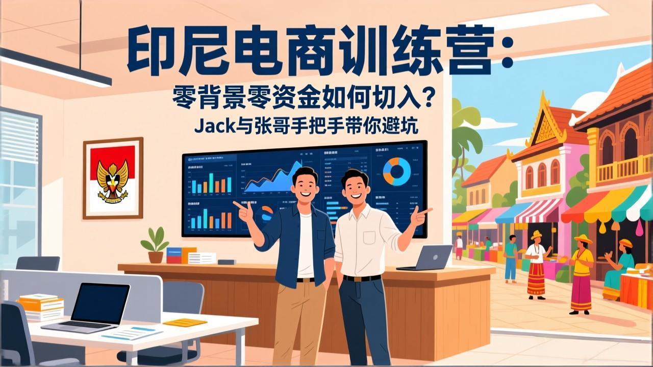 印尼电商训练营:零背景零资金如何切入?Jack与张哥手把手带你避坑-梦清研习社