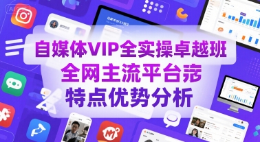 自媒体VIP全实操卓越班,全网主流平台特点优势分析-梦清研习社