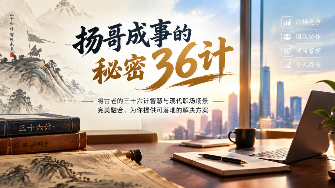 扬哥成事的秘密36计，将古老的三十六计智慧与现代职场场景完美融合，为你提供可落地的解决方案-梦清研习社