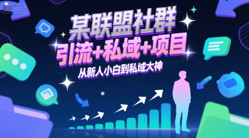 某联盟社群，引流+私域+项目，从新人小白到私域大神-梦清研习社