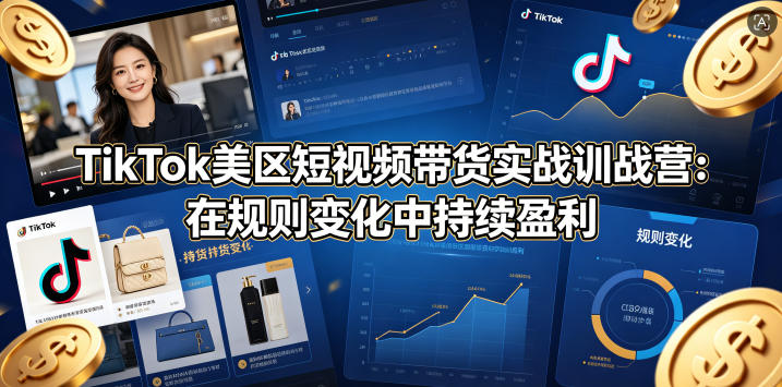 TikTok美区短视频带货实战训战营：在规则变化中持续盈利-梦清研习社