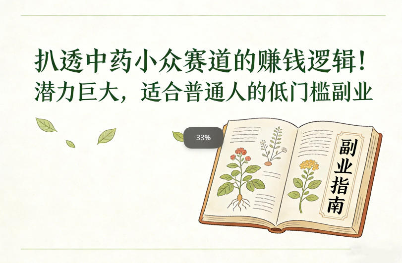 扒透中药小众赛道的賺米逻辑，潜力巨大，适合普通人的低门槛副业-梦清研习社