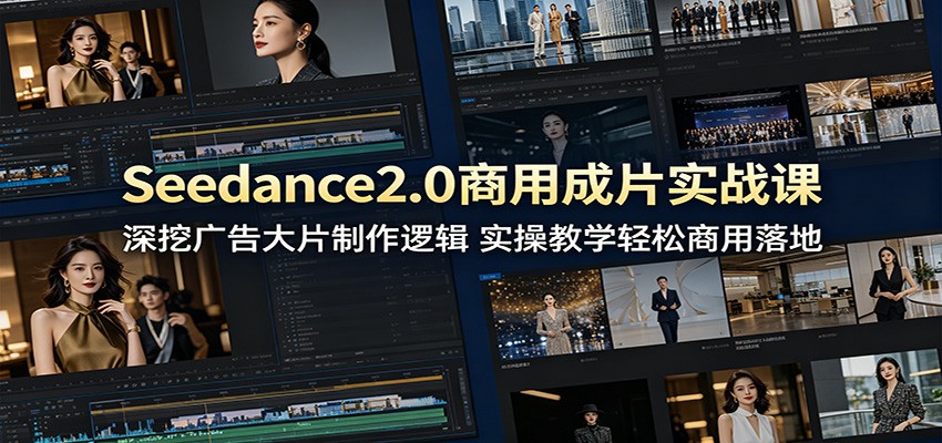 Seedance2.0商用成片实战课：深挖广告大片制作逻辑，实操教学轻松商用落地-梦清研习社