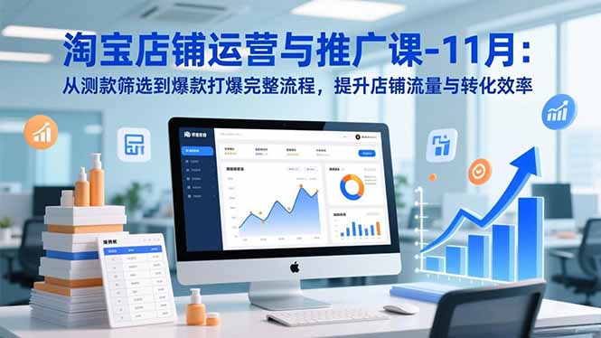 淘宝店铺运营与推广课-11月:从测款筛选到爆款打爆完整流程,提升店铺流量与转化效率-梦清研习社