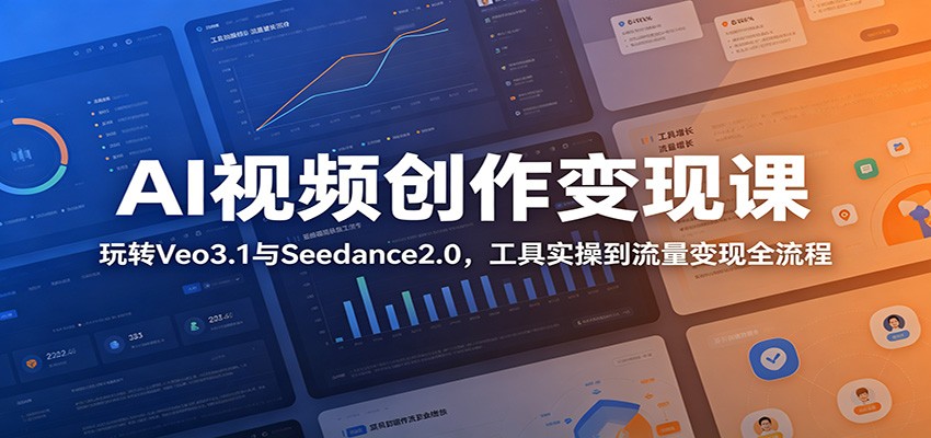 AI视频创作变现课：玩转Veo3.1与Seedance2.0，工具实操到流量变现全流程-梦清研习社