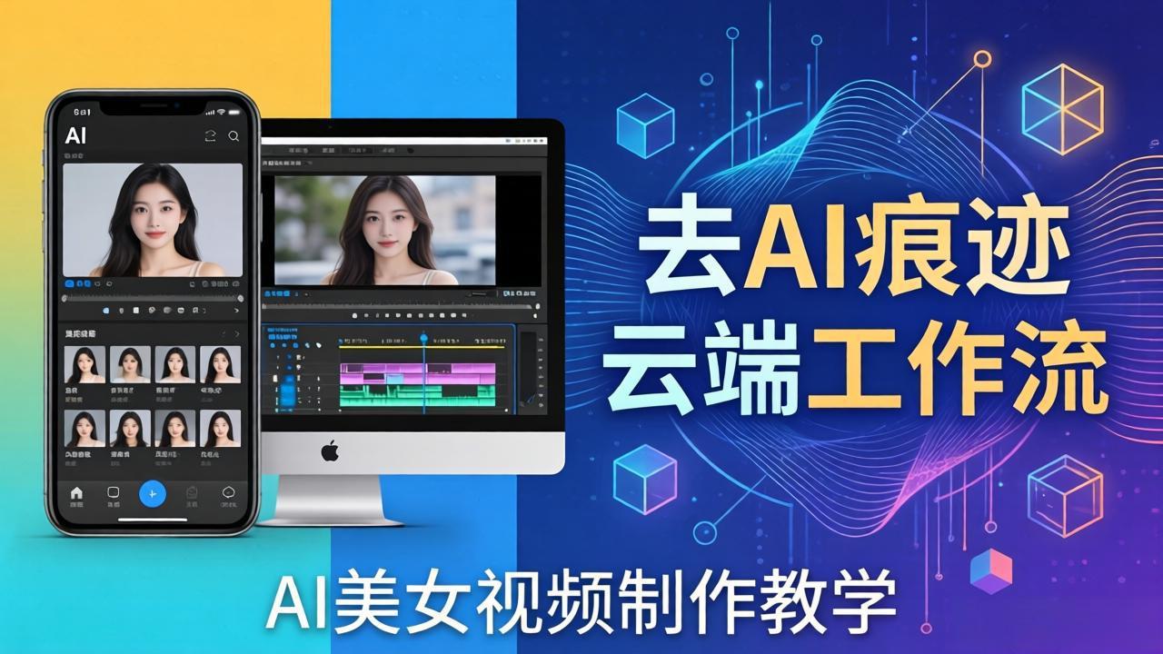 AI美女视频制作教学：去AI痕迹，云端工作流出图，手机电脑均可，不需要配置-梦清研习社