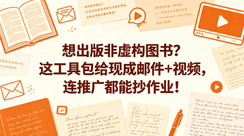 想出版非虚构图书？这工具包给现成邮件+视频，连推广都能抄作业！【原创双语字幕】-梦清研习社