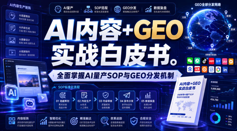 AI内容+GEO实战白皮书，全面掌握AI量产SOP与GEO分发机制【文档】-梦清研习社