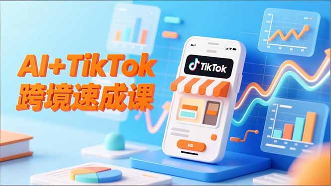 AI+TikTok跨境速成课,智能翻译、店铺定位、流程拆解,7天高效上线运营-梦清研习社