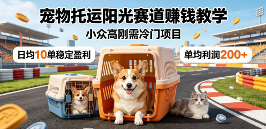 宠物托运阳光赛道賺钱教学，小众高刚需冷门项目，日均10单稳定盈利，单均利润200+-梦清研习社