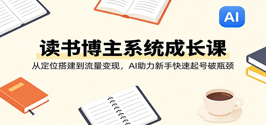 读书博主系统成长课：从定位搭建到流量变现，AI助力新手快速起号破瓶颈-梦清研习社