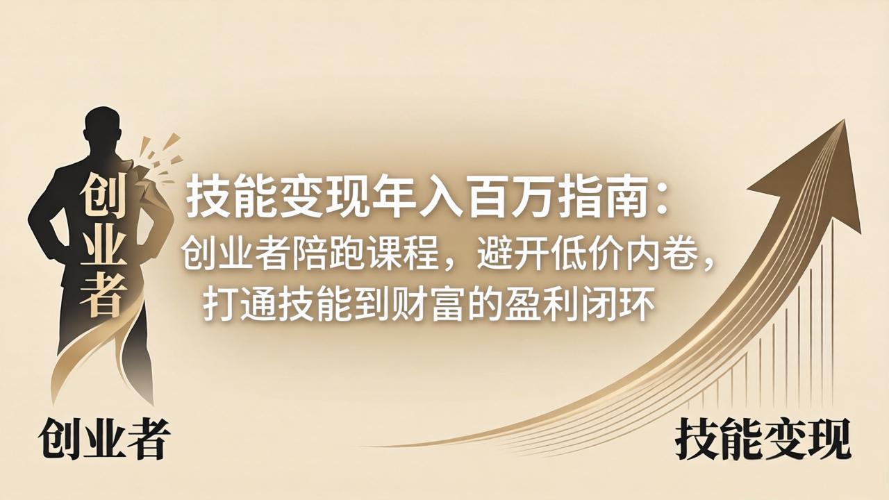 技能变现年入百万指南：创业者陪跑课程，避开低价内卷，打通技能到财富的盈利闭环-梦清研习社