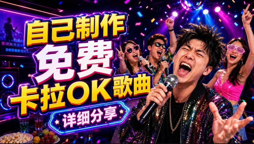零基础AI制作免费卡拉OK视频教程,从歌曲生成、音轨分离到字幕制作、视频导出,手把手教学-梦清研习社