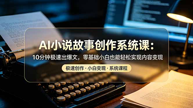 AI小说故事创作系统课：10分钟极速出爆文，零基础小白也能轻松实现内容变现-梦清研习社