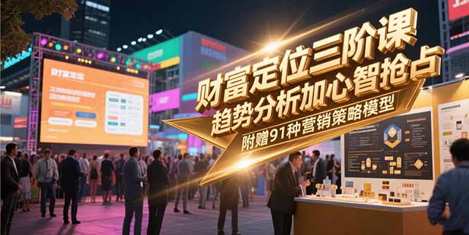 财富定位三阶课，趋势分析加心智抢占，附赠91种营销策略模型-梦清研习社