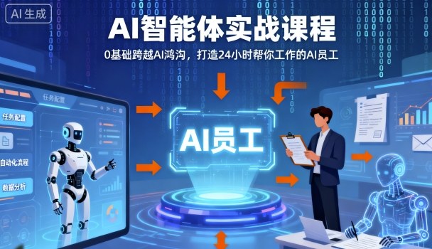 Ai智能体实战课程，0基础跨越Ai鸿沟，打造24小时帮你工作的Ai员工，打破常规，以实战定义Ai-梦清研习社