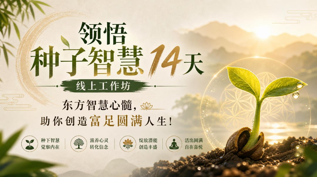 鹿大米领悟种子智慧14天线上工作坊，东方智慧心髓，助你创造富足圆满人生！-梦清研习社