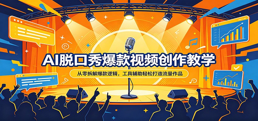 AI脱口秀爆款视频创作教学：从零拆解爆款逻辑，工具辅助轻松打造流量作品-梦清研习社