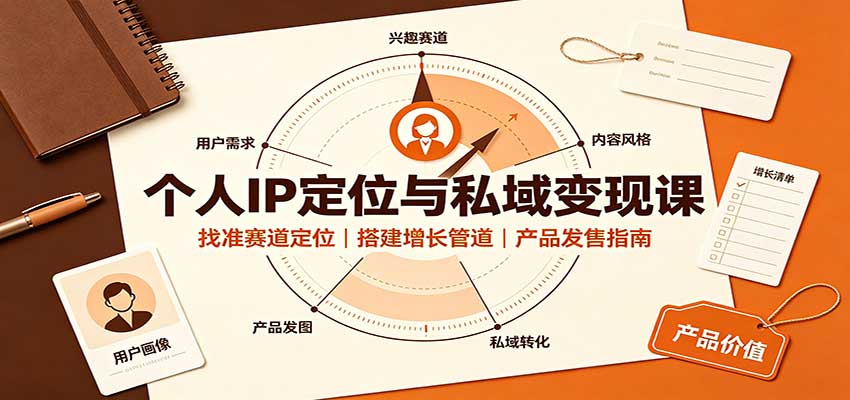 个人IP定位与私域变现课：找准赛道定位，搭建增长管道，产品发售指南-梦清研习社