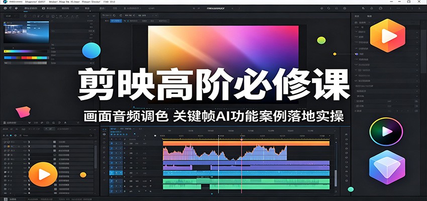 剪映高阶必修课：画面音频调色，关键帧AI功能案例落地实操-梦清研习社
