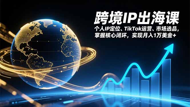 跨境IP出海课，个人IP定位、TikTok运营、市场选品，掌握核心闭环，实现月入1万美金+-梦清研习社