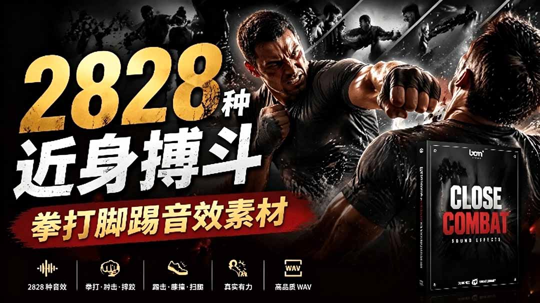 宝藏级别音效！2828种近身搏斗拳打脚踢音效素材，全部中文分类，免解压使用  Close Combat-梦清研习社