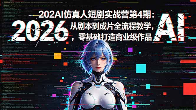 2026AI仿真人短剧实战营第4期:从剧本到成片全流程教学,零基础打造商业级作品-梦清研习社