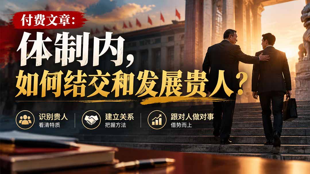 【无水印】付费文章：体制内，如何结交和发展贵人?-梦清研习社