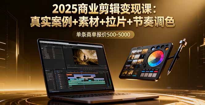 2025商业剪辑变现课：真实案例+素材+拉片+节奏调色，单条商单报价500-5000-梦清研习社