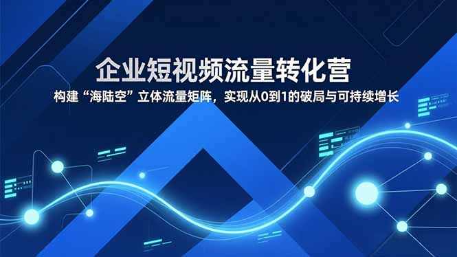 企业短视频流量转化营，构建“海陆空”立体流量矩阵，实现从0到1的破局与可持续增长-梦清研习社